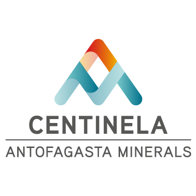 Centinela Antofagasta Minerals logo with stylized letters forming a mountain shape in red, orange, and blue.